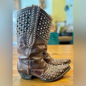 Old Gringo | Studded Leather Boots | Snip Toe | Brown | Women’s 8.5